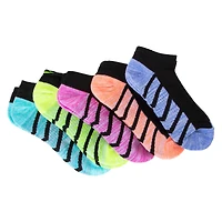 Series-8 Fitness™ Women's Low-Cut Socks Black & Brights 5-Pack