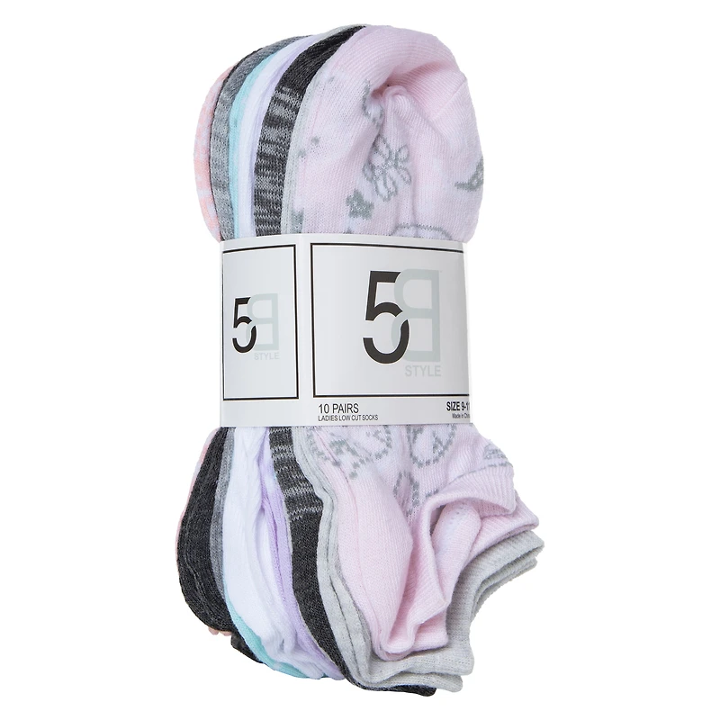 Low-Cut Ankle Socks 10-Pack - Pastel Paisley