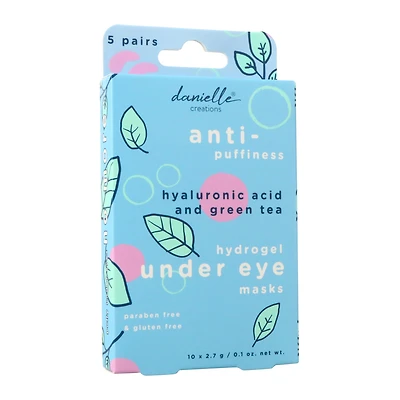 Danielle® Hydrogel Under-Eye Masks - Hyaluronic Acid + Green Tea, 5 Pairs