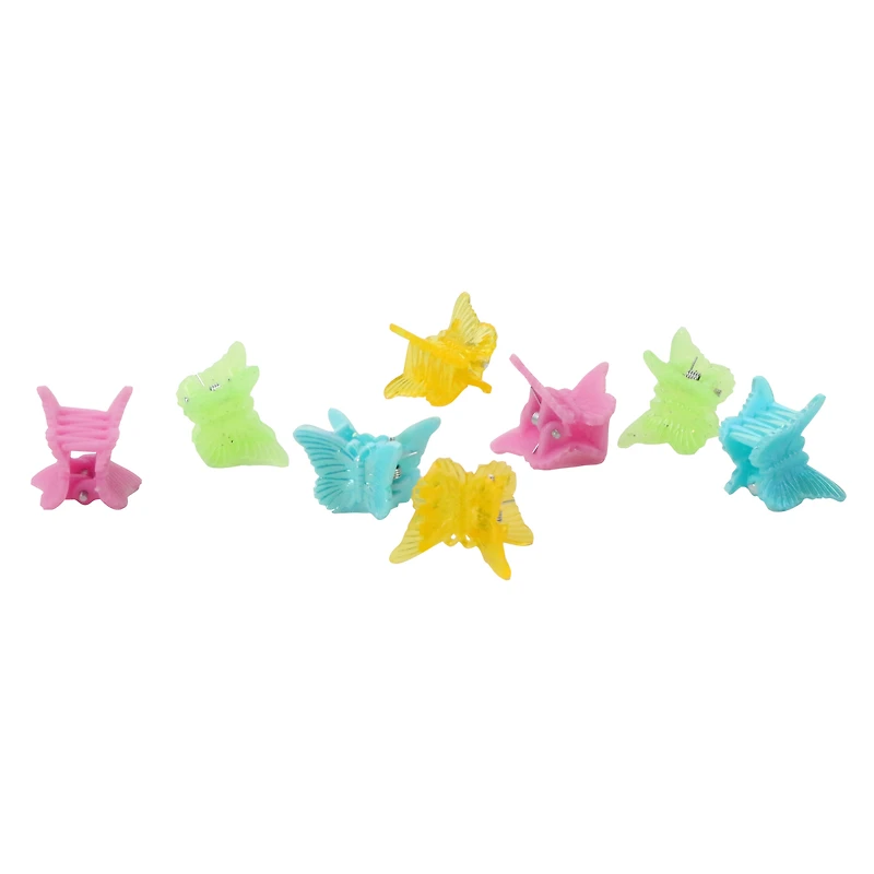 Mini Butterfly Claw Hair Clips 8-Pack