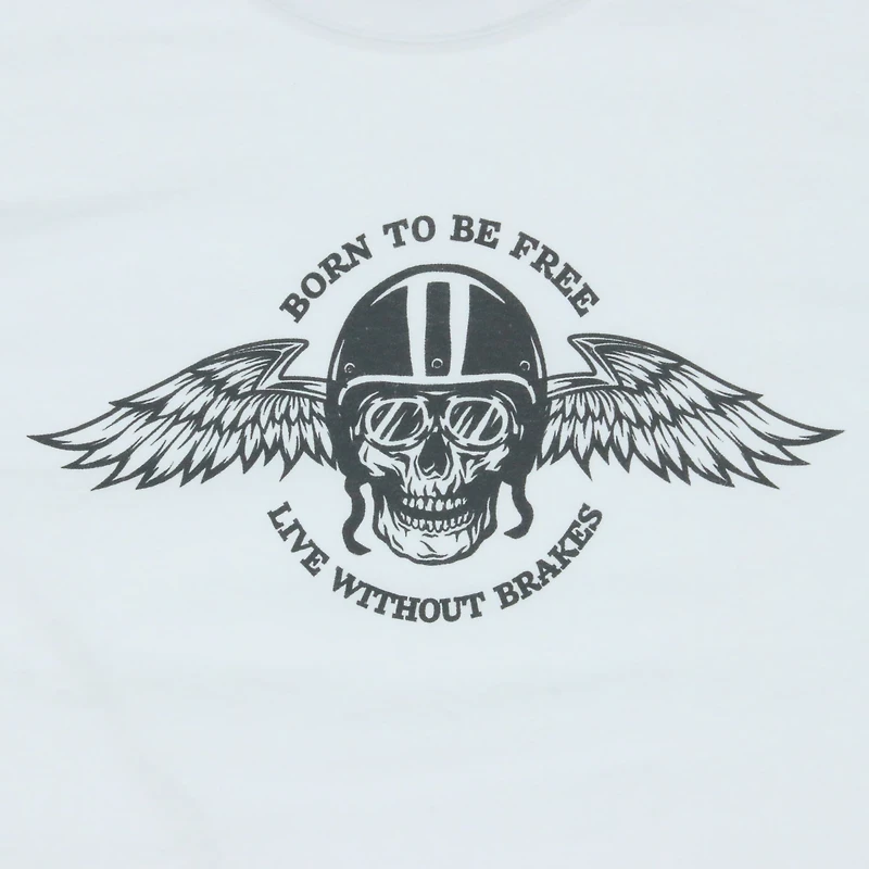 'Born To Be Free' Skull Graphic Tee