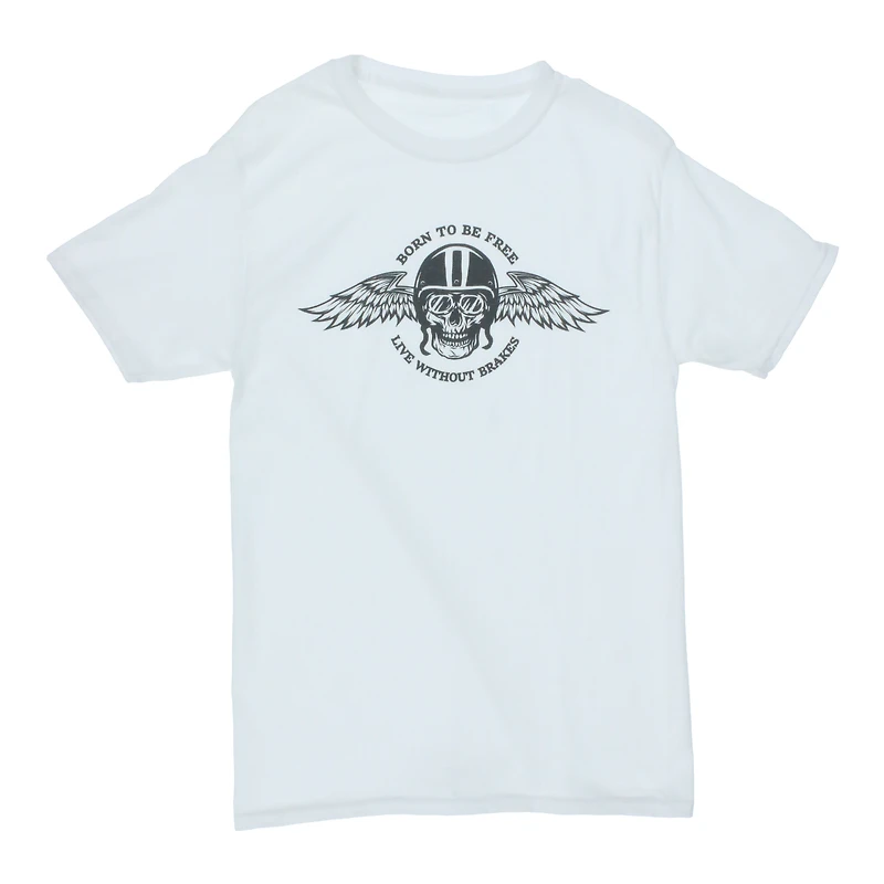 'Born To Be Free' Skull Graphic Tee
