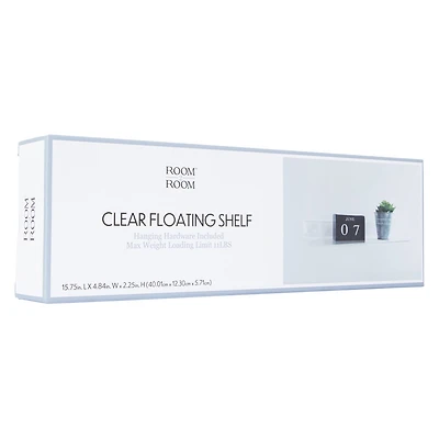 Clear Floating Shelf 15.75in x 4.8in