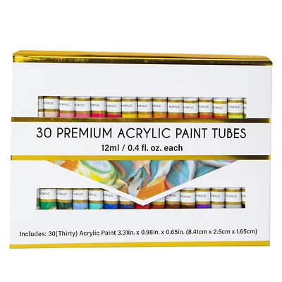 Premium Acrylic Paint Tubes 30-Count Set