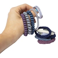 Assorted Ponytail Holders, Lycra & Coil 12-Pack