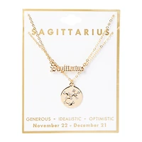 Layered Zodiac Necklace - Sagittarius