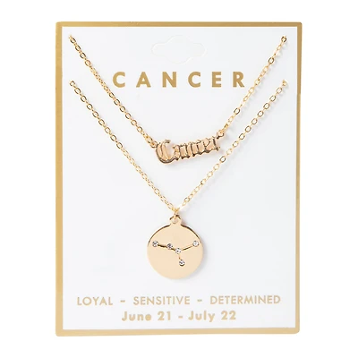 Layered Zodiac Necklace - Cancer