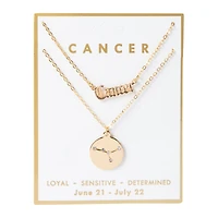 Layered Zodiac Necklace - Cancer