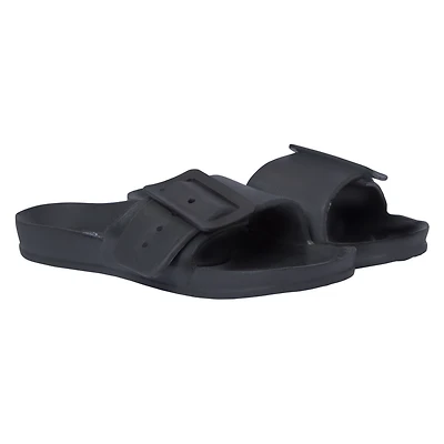Black Eva Buckle Slide Sandals