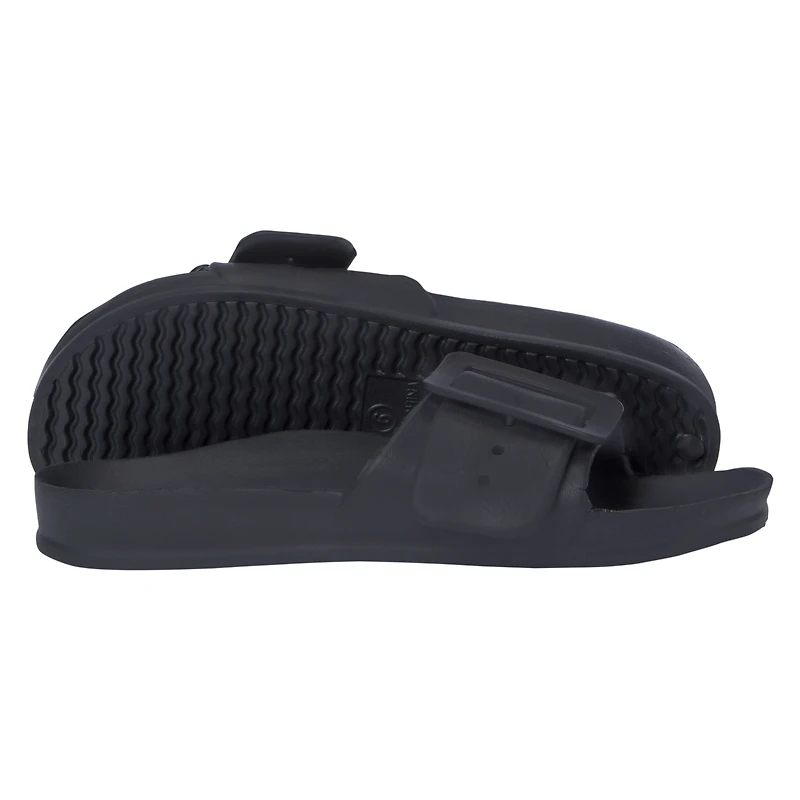 Black Eva Buckle Slide Sandals