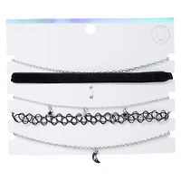 Moon & Stars 5-Piece Choker Necklace Set