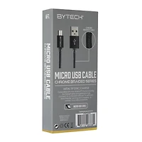 6ft Chrome Braided Micro-USB Cable