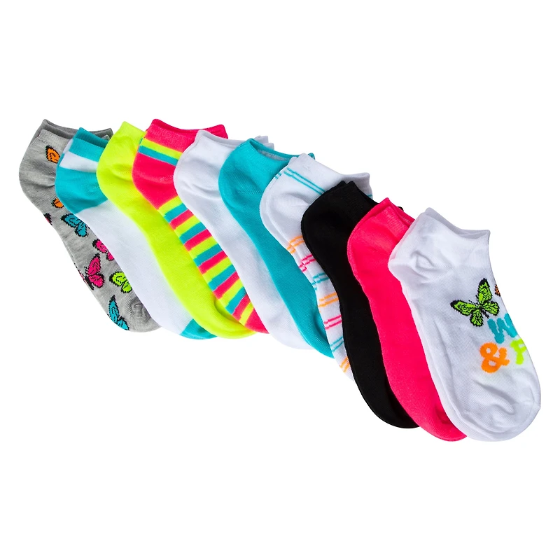 Ladies Low Cut Socks, Black & White 5-Pack
