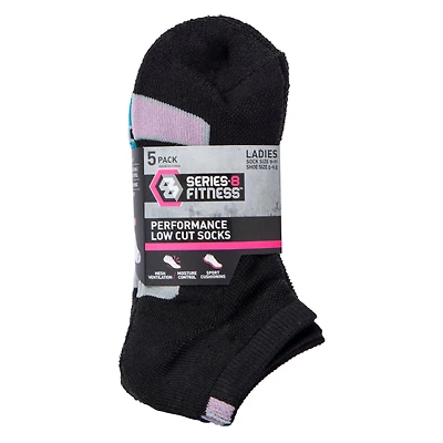 Series-8 Fitness™ Women's Low-Cut Socks 5-Pack - White & Pastel