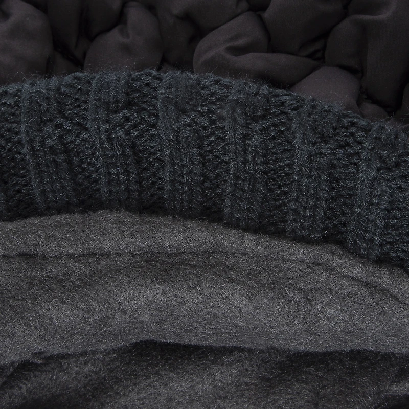 Quilted Puffer Beanie Hat