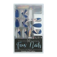 Pretty Woman Burgundy Swirl Faux Nails 24-Count