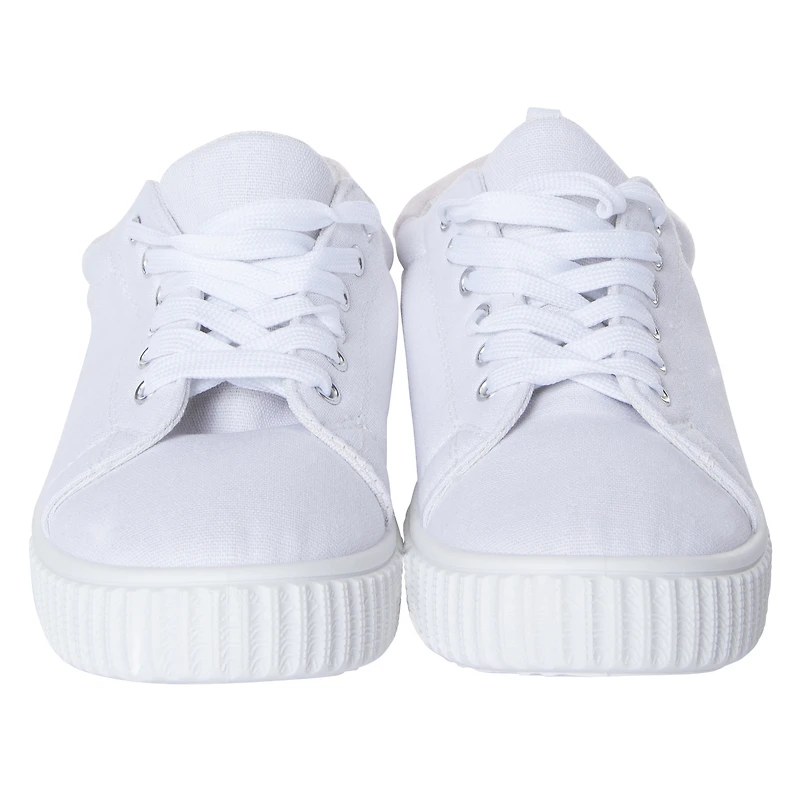 Ladies Black & White Sneakers With Faux Fur Trim