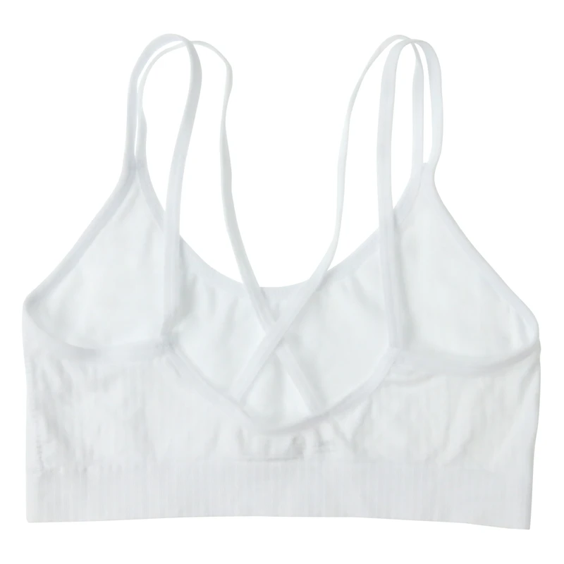Juniors White Seamless Ribbed Bralette