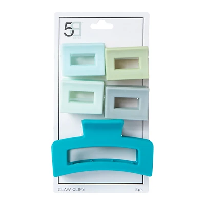 Assorted Claw Hair Clips 5-Count