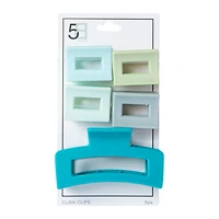 Assorted Claw Hair Clips 5-Count