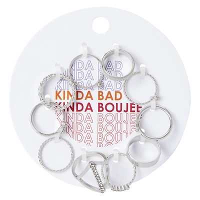 Kinda Boujee' 10-Piece Silver Ring Set