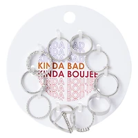 Kinda Boujee' 10-Piece Silver Ring Set