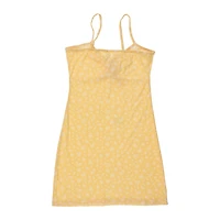 Yellow Floral Cinch-Front Dress
