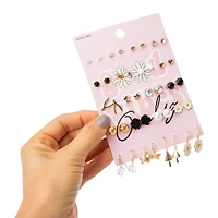 Good Vibes Only' Studs & Hoop Earrings 20-Pair Set