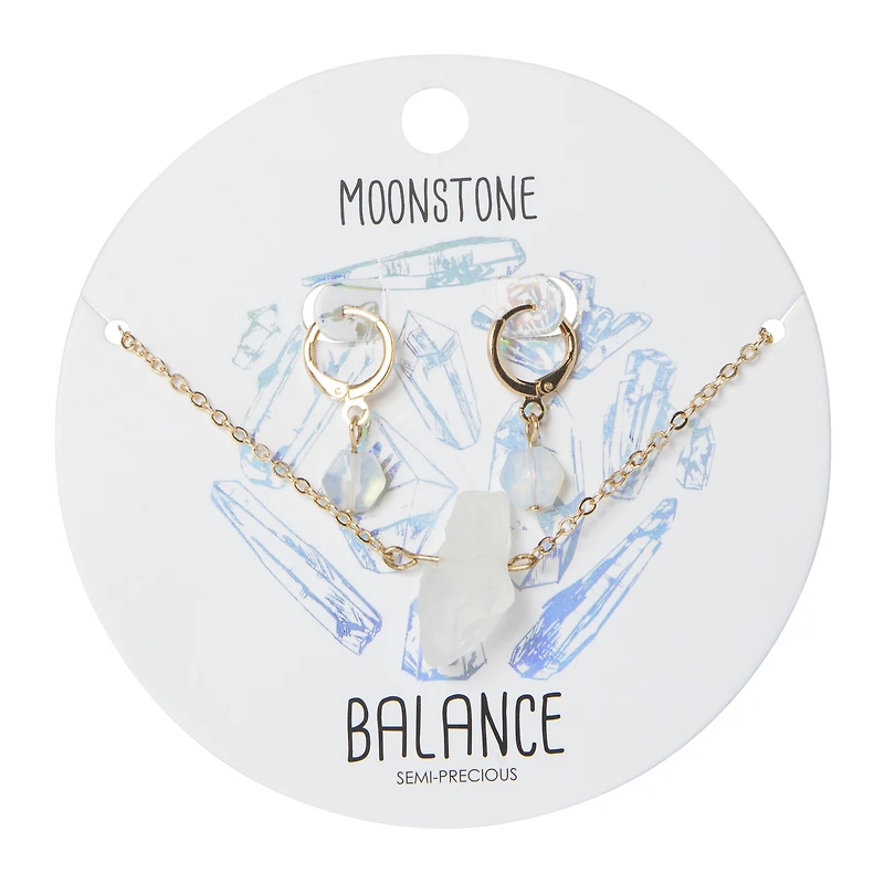 Faux Crystal Earrings & Necklace Set
