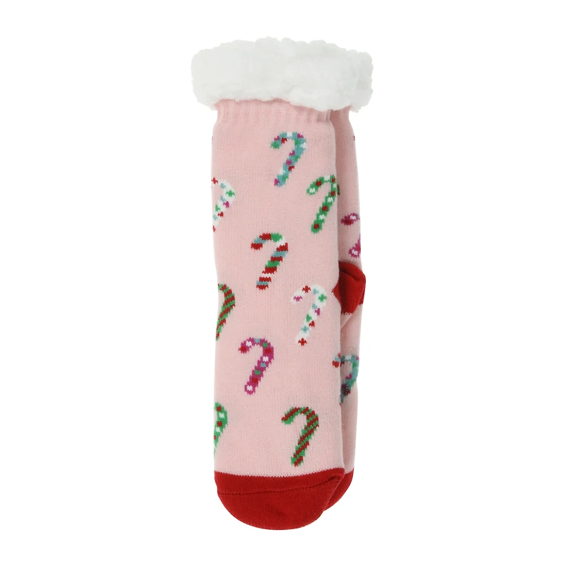 Ladies Holiday Sherpa Slipper Socks