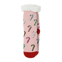 Ladies Holiday Sherpa Slipper Socks