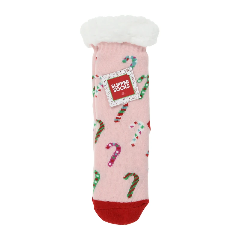 Ladies Holiday Sherpa Slipper Socks
