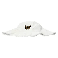 Frayed Edge Bucket Hat With Embroidered Icon