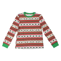 Juniors Holiday Fair Isle Pajama Top