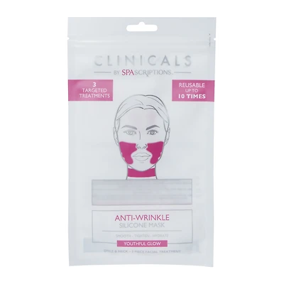 Clinicals By Spascriptions™ Reusable Anti-Wrinkle Silicone Mask Set - Neck & Smile Lines