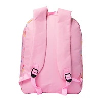 Printed Backpack With Fuzzy Patch 16in