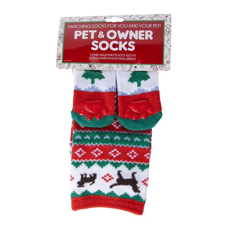 Matching Holiday Sock Set For Pet & Owner