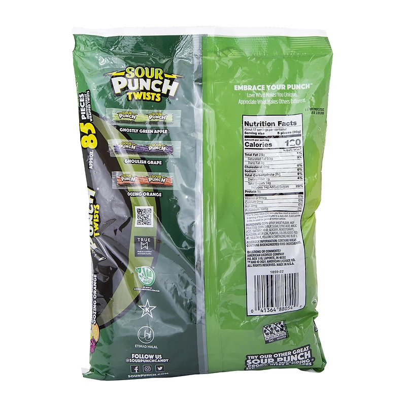 Sour Punch Twists Halloween Candy 18oz