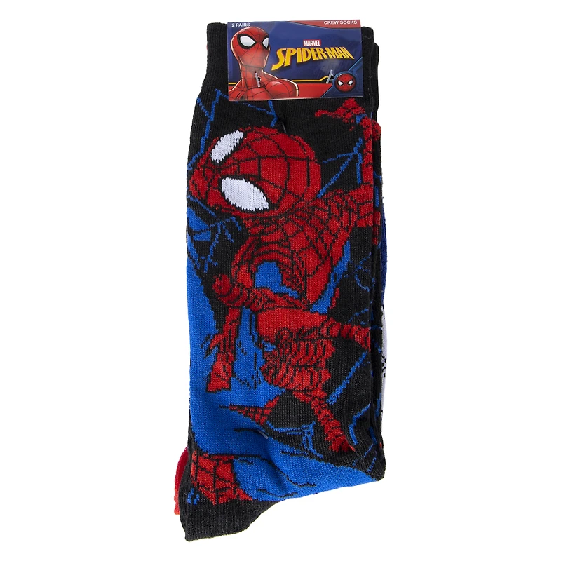 2-Pack Spider-Man Young Mens Crew Socks