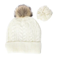 interchangeable Pom Beanie 3-Piece Set