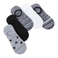 5-Pack Ladies No-Show Sneaker Socks - Stars, Solid, Heathered