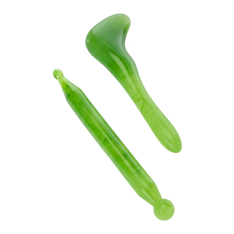 2-Piece Jade Gua Sha Accupressure Tool Set