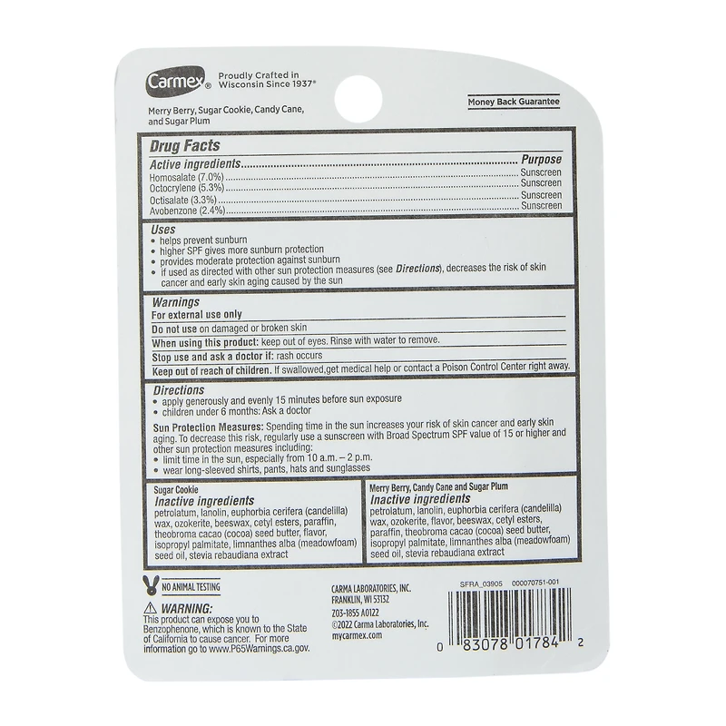 Limited Edition Carmex® Daily Care® Holiday Lip Balm Spf 4-Pack