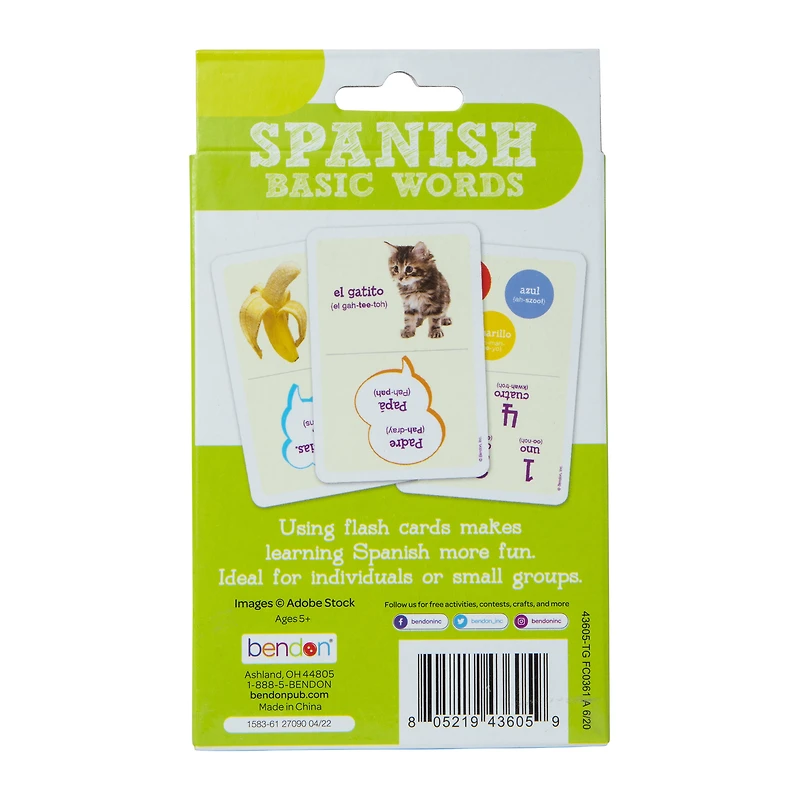 Spanish Basic Words Flashcards 36-Count