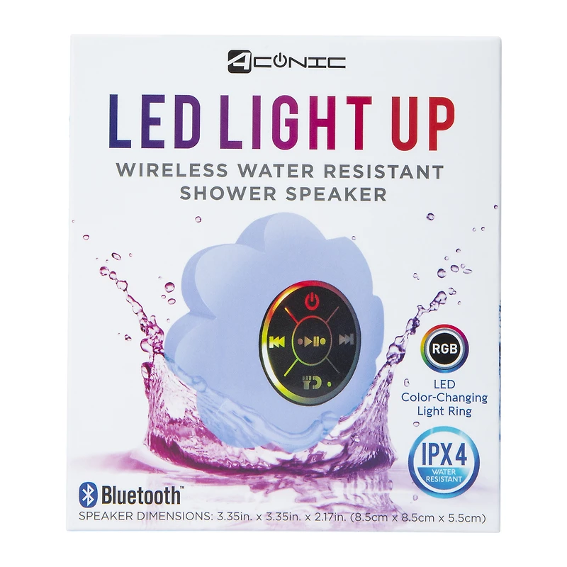 Wireless Bluetooth® LED Light Up Flower Shower Speaker - Periwinkle