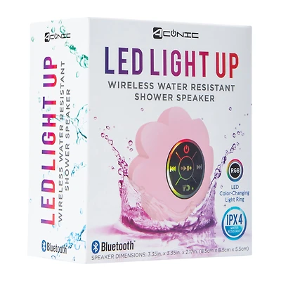 Wireless Bluetooth® LED Light Up Flower Shower Speaker