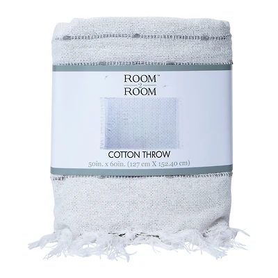 Boho Woven Cotton Throw Blanket 50in x 60in