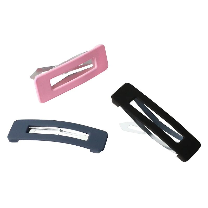 Soft Touch Snap Clips 3-Pack (Styles May Vary)