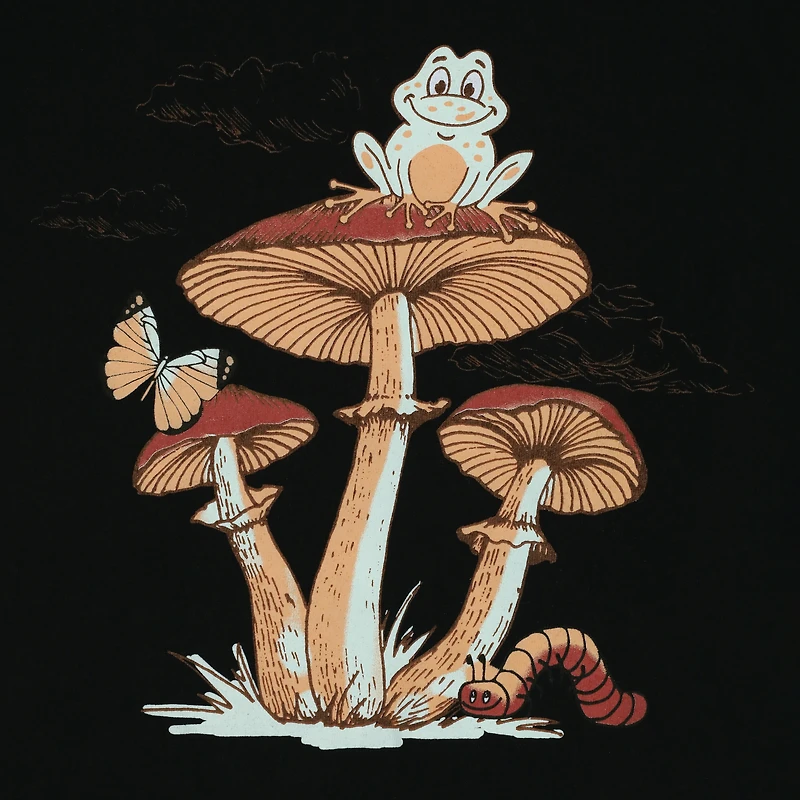 Frog & Mushroom Graphic Tee - Small
