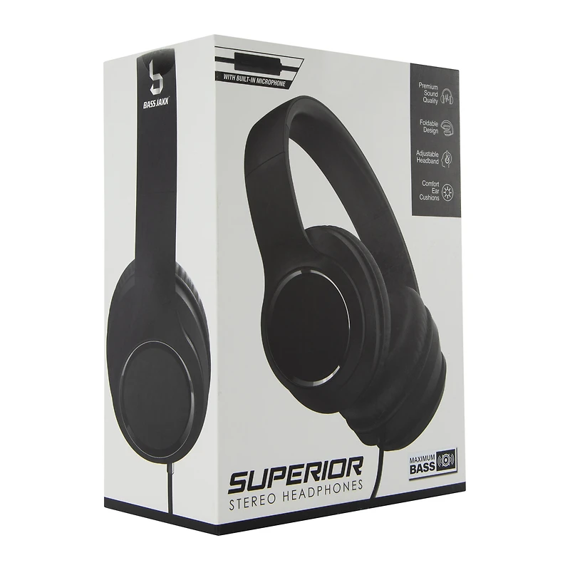 Superior Stereo Wired Headphones w/ Mic